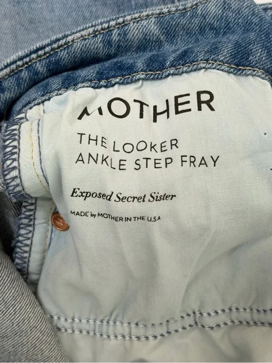 MOTHER The Looker Ankle Step Fray Jeans 26 Distressed Raw Hem High Rise - Picture 11 of 14